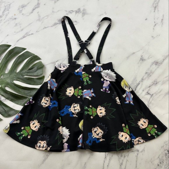 Hot Topic Womens Hunter Hunter Anime Mini Suspender Skirt Size S Black Cartoon - Picture 4 of 5
